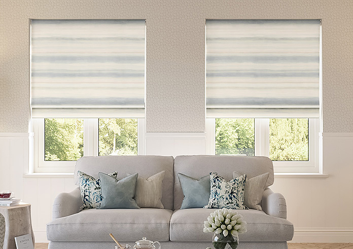 Ombre Velvet, Cloud - Motorised Roman Blind - Image 3